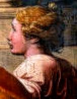 Detail of Raphael's St Paul Preaching in Athens depicting Damaris.