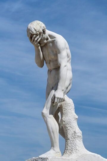 This statue in the Tuilleries Garden by the Louvre is actually titled "Caïn venant de tuer son frère Abel" and shows Cain after killing his brother Abel.